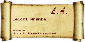 Leicht Aranka névjegykártya